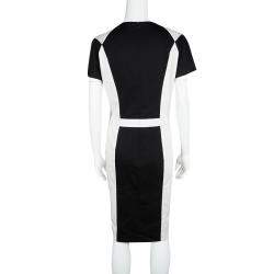 Hugo by Hugo Boss Monochrome Paneled Cotton Kishima Dress L