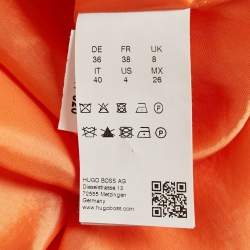 Pre Owned Hugo Boss Orange Crepe Kenlela Mini Dress S
