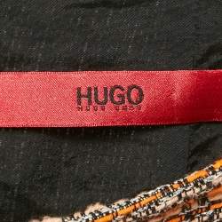 Pre Owned Hugo Boss Multicolor/Orange Tweed Mini Skirt S