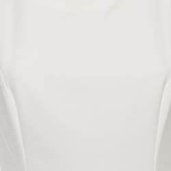 Pre Owned Hugo Boss White Crepe Peplum Top L