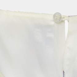 Pre Owned Boss By Hugo Boss White Floral Print Plisse Belted Midi Dress M