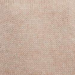 Pre Owned Hugo Boss Beige Lurex Knit Wool Blend High Neck Sweater S