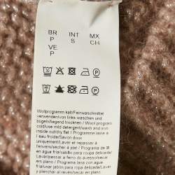 Pre Owned Hugo Boss Beige Lurex Knit Wool Blend High Neck Sweater S