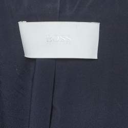 Pre Owned جاكيت بليزر هوغو بوس صوف فيرجن أزرق كحلي بأزرار أمامية صغير