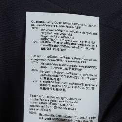 Pre Owned جاكيت بليزر هوغو بوس صوف فيرجن أزرق كحلي بأزرار أمامية صغير