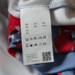 Pre Owned Hugo by Hugo Boss Blue Floral Printed Flared Sleeve Namilla Top XS