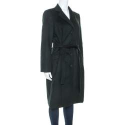 Boss By Hugo Boss Green Wool Belted Clairona Coat M