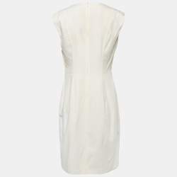 Hugo Boss Cream Crepe V-Neck Sleeveless Kilnea Dress M