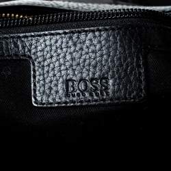 Pre Owned Hugo Boss Black Nylon and Leather Pocket Zip Hobo