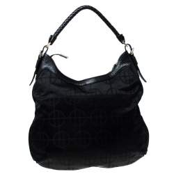 Pre Owned Hugo Boss Black Nylon and Leather Pocket Zip Hobo