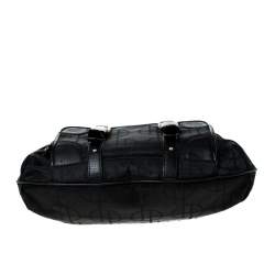 Pre Owned Hugo Boss Black Nylon and Leather Pocket Zip Hobo