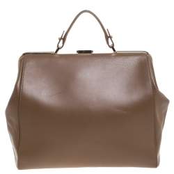 Hugo Boss Brown Leather Romy Top Handle Bag