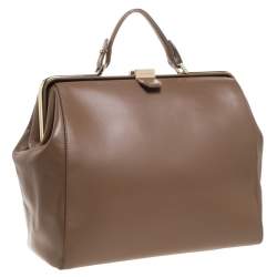 Hugo Boss Brown Leather Romy Top Handle Bag
