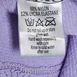 Hunza G Purple Patterned Knit Mini Dress XS 