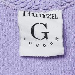 Hunza G Purple Patterned Knit Mini Dress XS 