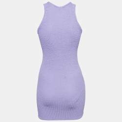 Hunza G Purple Patterned Knit Mini Dress XS 