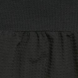 Pre Owned Hunza G Black Peplum Seersucker Swim Skirt One Size 