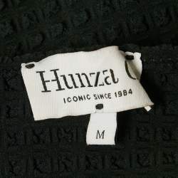 Pre Owned فستان هونزا جي قصير بدون أكمام من قماش سييرسوكر أسود متوسط الحجم