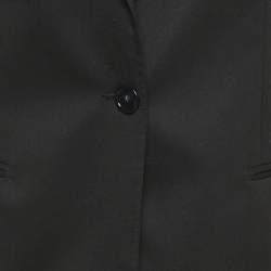 Pre Owned Iceberg Black Cotton Logo Embroidered Contrast Detail Blazer M