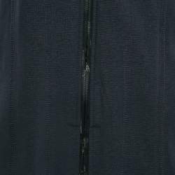 Ilse Jacobsen Navy Blue Technical Hooded Zip-Up Raincoat M