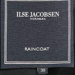 Ilse Jacobsen Navy Blue Technical Hooded Zip-Up Raincoat M