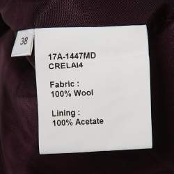 INGIE Paris Purple Wool Long Coat M