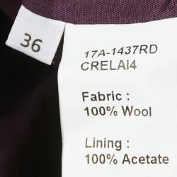 INGIE Paris Purple Crepe Wool Flounce Mini Dress XS
