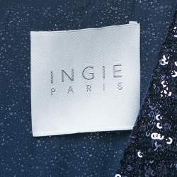 INGIE Paris Navy Blue Sequin V-Neck Mini Dress S