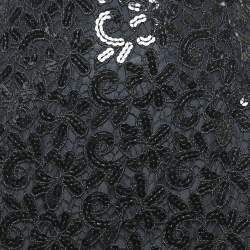 Ingie Paris Black Sequin Lace Maxi Bropai Skirt XL