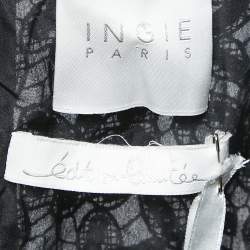 Ingie Paris Black Sequin Lace Maxi Bropai Skirt XL