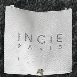 INGIE Paris Black Lace Sequin V-Neck Flared Short Dress M
