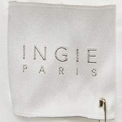 INGIE Paris White Coral Print Crepe Single Breasted Blazer S