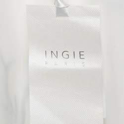INGIE Paris White Coral Print Crepe Single Breasted Blazer S