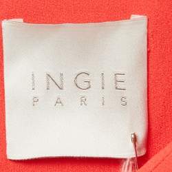 Pre Owned INGIE Paris Red Sateen Gathered Short Dress M