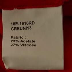 Pre Owned INGIE Paris Red Sateen Gathered Short Dress M