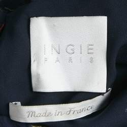 INGIE Paris Navy Blue Lurex Silk Mini Dress M