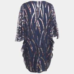 INGIE Paris Navy Blue Lurex Silk Mini Dress M