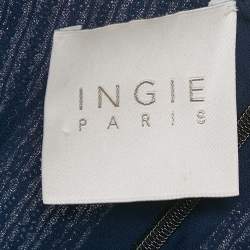 Pre Owned INGIE Paris Navy Blue Sequin V-Neck Mini Dress S