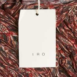 Pre Owned IRO Red Printed Crepe Long Sleeve Blouse M