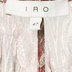 Pre Owned IRO Red Printed Crepe Long Sleeve Blouse M