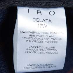 IRO Navy Blue Striped Wool-Blend Vest Jacket L