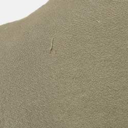 IRO Green Textured Cotton Zip-Up Raw Edged Jacket S