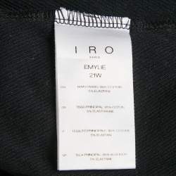Pre Owned IRO Black Cotton Knit V-Neck Emylie Mini Dress M