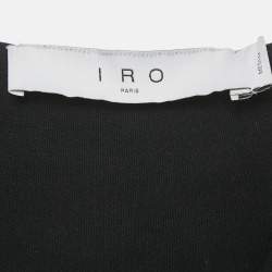 Pre Owned IRO Black Cotton Knit V-Neck Emylie Mini Dress M