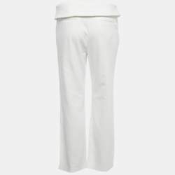 Pre Owned IRO White Cotton Folded Waist Trousers M