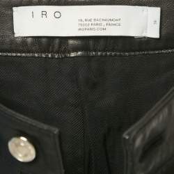 Pre Owned IRO Black Leather Pleated Shorts S