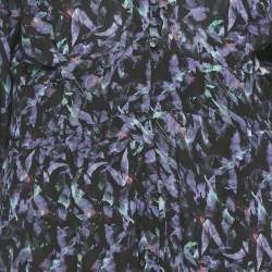 Pre Owned جمبسوت إيرو كريب أسود مطبوع برقبة مفتوحة مقاس كبير جداً - إكسترا لارج