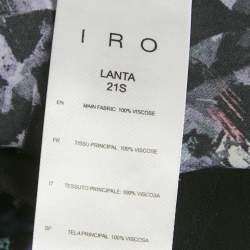 Pre Owned جمبسوت إيرو كريب أسود مطبوع برقبة مفتوحة مقاس كبير جداً - إكسترا لارج