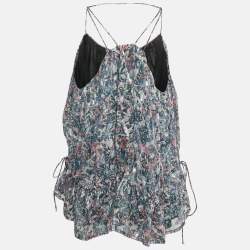 Pre Owned IRO Multicolor Printed Fil Coupe Silk Lurex Top S