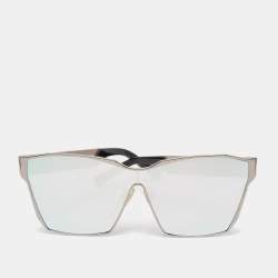 Irresistor Silver/Black Lambda Oversized Sunglasses